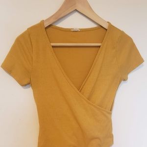Yellow Garage Crossed Neck T